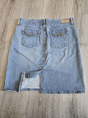 Levis Strauss Signature Light Wash Denim Stretch Jean Skirt Misses 14